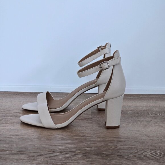 Quince Italian Leather Bone Block Heel 65mm Women’s Size 8 MSRP $70 New In Box - Picture 14 of 14